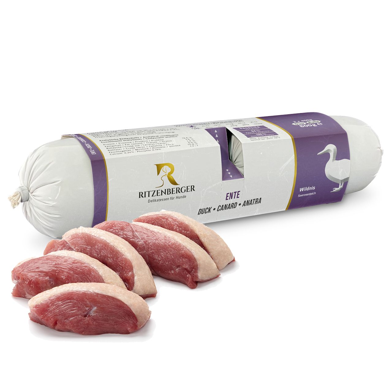 RITZENBERGER Wildnis-Naturfutter Ente-Seerosenteich 2x400 g
